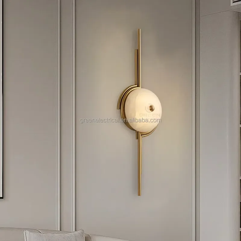 Industrial Marble LED Light Wall Lamp Indoor Bedroom Bedside Corridor New Living Room Model Designer