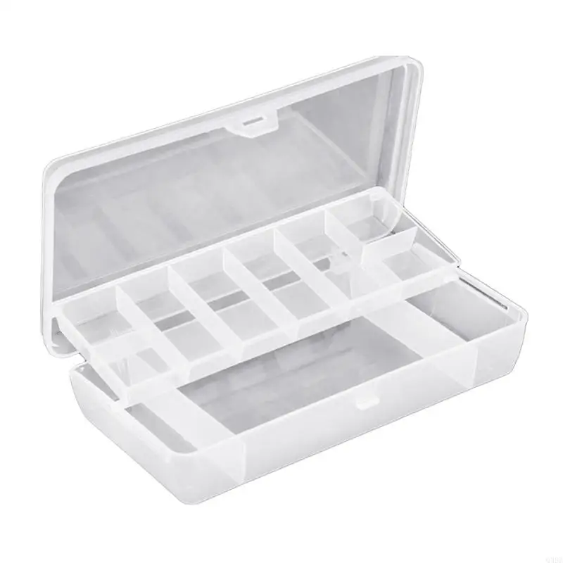 Q39B Plastic Tray Compartments Fishing Lure Tackle Box Two-Sided Storage Cases Box