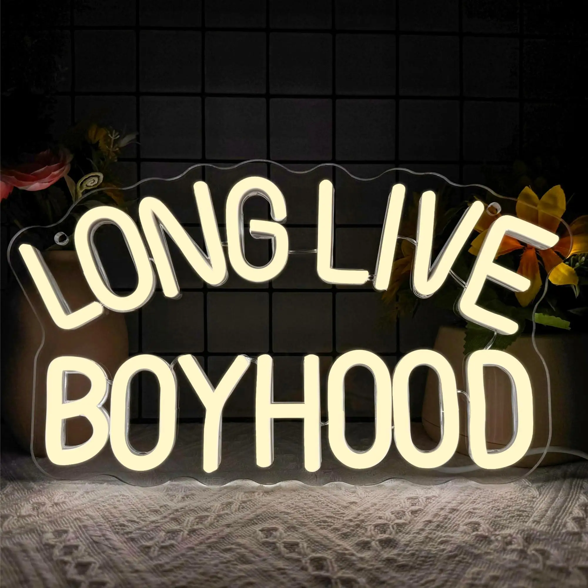 

Неоновые вывески «Да здравствует бойство» для декора стен, мотивационный вдохновляющий знак для мужской пещеры, детская комната, спальня, подарки на день рождения