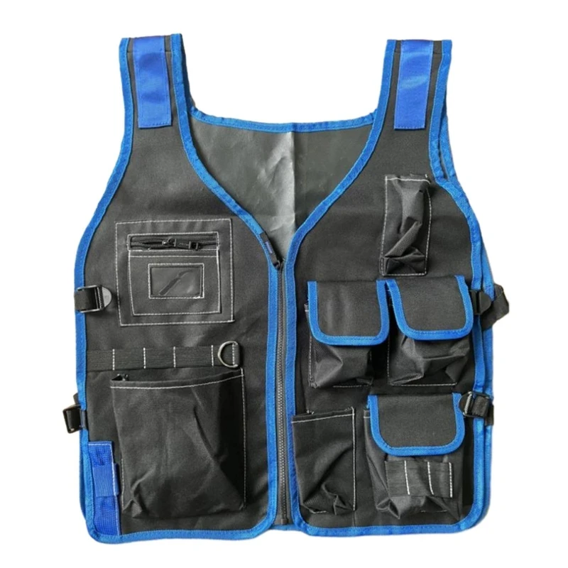 

Stylish and Durable Blue Trimmed Tool Vest Efficiently Organize and Transport Tools for Various Professions and Hobbies Dropship