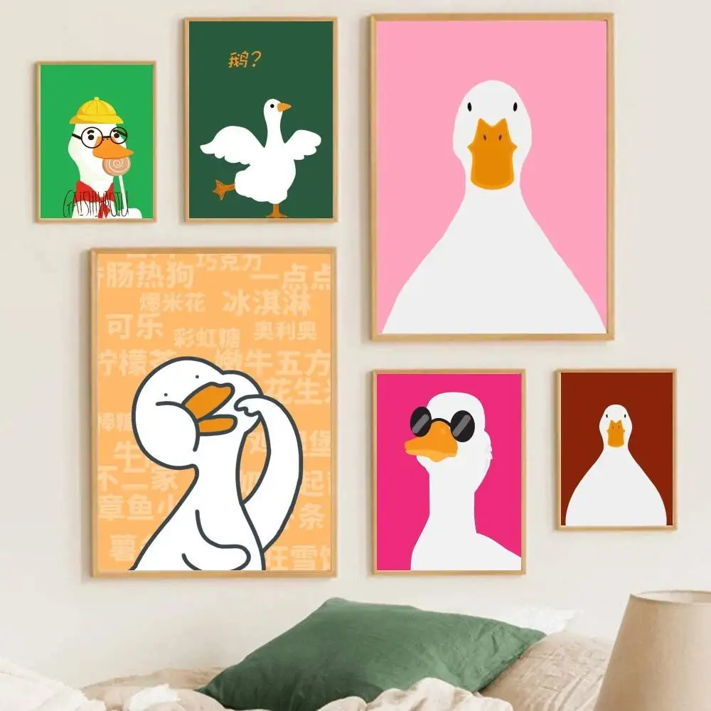 Duck Posters Living Room Bar Cafe Quality Canvas Vintage Style Comics Painting Art Home Wall Decor Picture