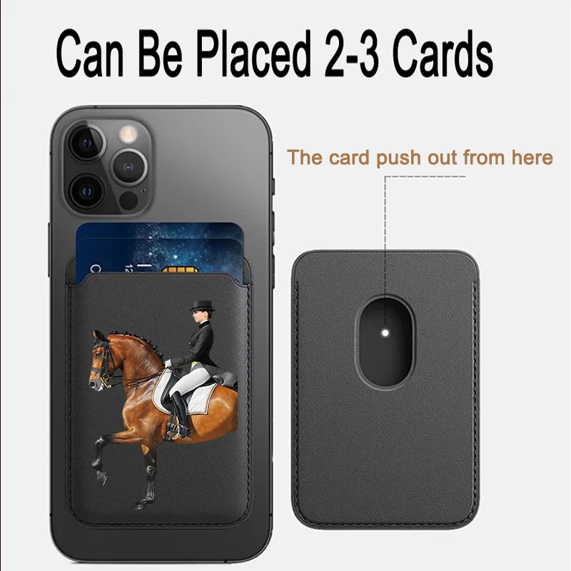 Luxury Upgrade Magnetic Racehorse PU Leather Wallet Case For MagSafe iPhone13 14 12 15 Animal Fine Horse Card Bag Holder Cover