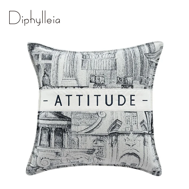 Diphylleia Luxury Attitude Decorative Cushion Cover Retro Renaissance Arched Buildings Jacquard Throw Pillow Case Drop Shipping