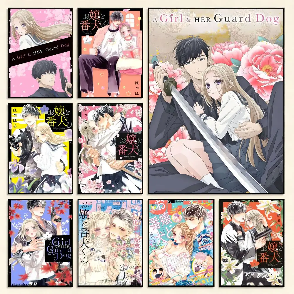 Romance Anime A Girl Her Guard Dog Poster Digital Solvent Print Waterproof PP Fade-Resistant Wall Art Room Decor Gift