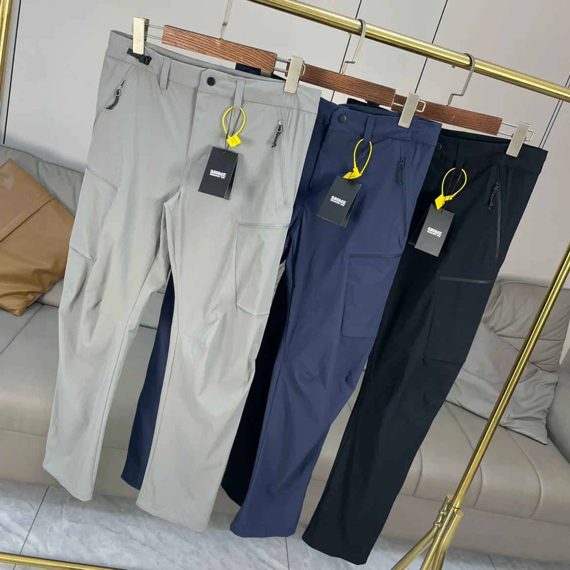 

Мужские повседневные дышащие рабочие брюки с множеством карманов для активного отдыха, быстросохнущие, водонепроницаемые, весна-лето, модные, городские, стильные