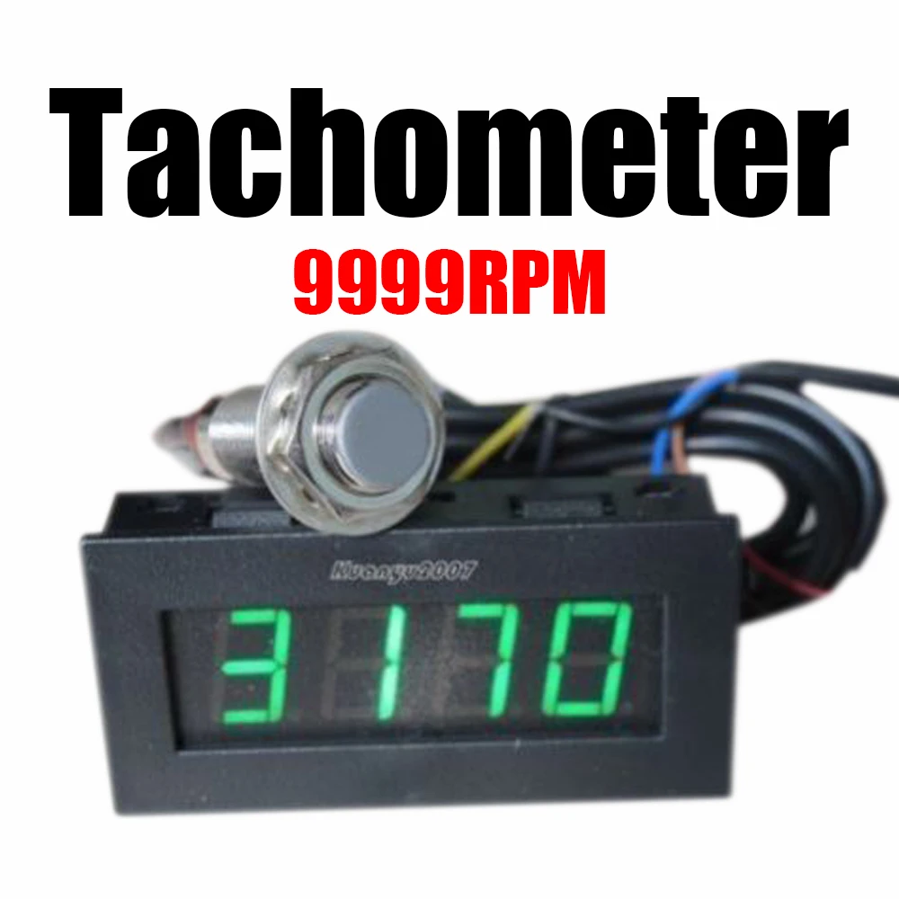 LED Digital Tachometer RPM Speed Meter + Hall Proximity Switch Sensor NPN  + magnet for 12v car Engine motor Rotating speed