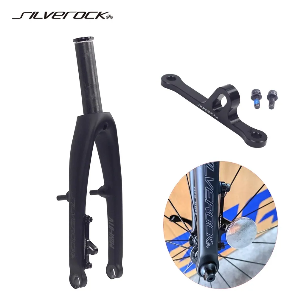 

SILVEROCK MINI-01V Carbon Fork 16" Plus 349 DISC V Caliper Brake 74mm Magnet for Gust Zephyr AIRSPPED K3 Link Folding Bikes