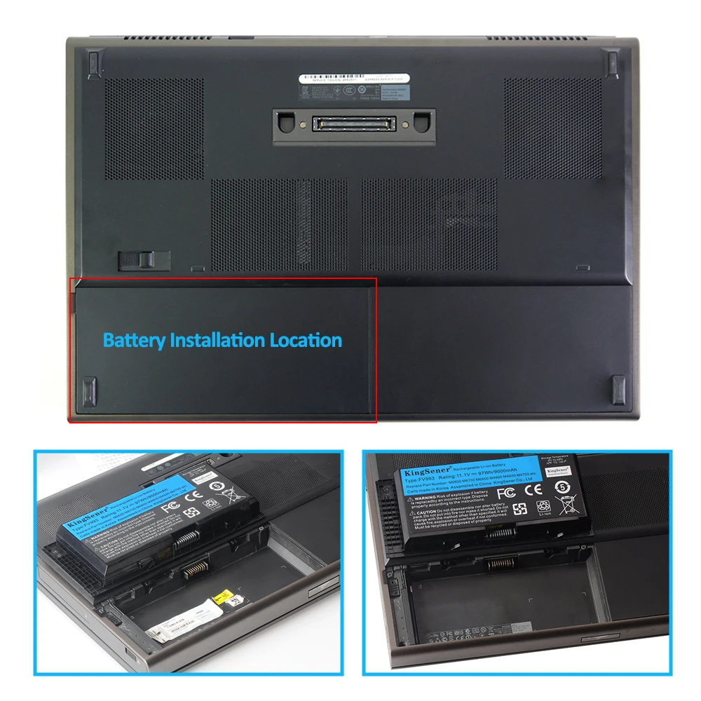 KingSener 11.1V 9000mAh FV993 Laptop Battery For DELL Precision M6600 M6700 M6800 M4800 M4600 M4700 FJJ4W PG6RC R7PND 97WH