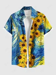 Summer Holiday Men's Hawaiian Shirts 3D Printed Short Sleeved Button Down Lapel Shirts Oversized Tops Casual Shirts For Men