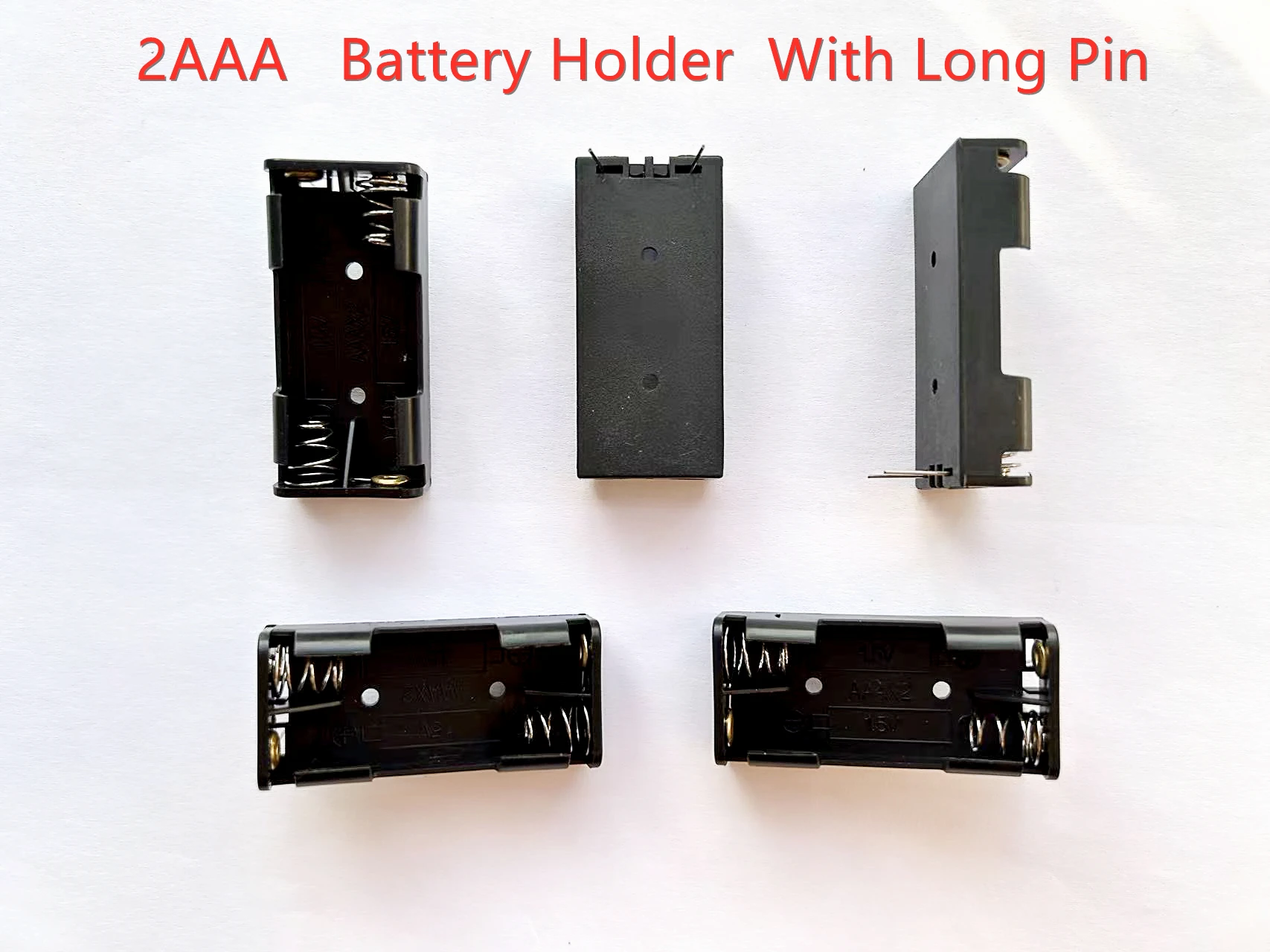 2 Slots AAA Battery Case Box AAA LR6 HR6 LR03 Battery Holder Storage Case With Long Pin Bateria Protection Container