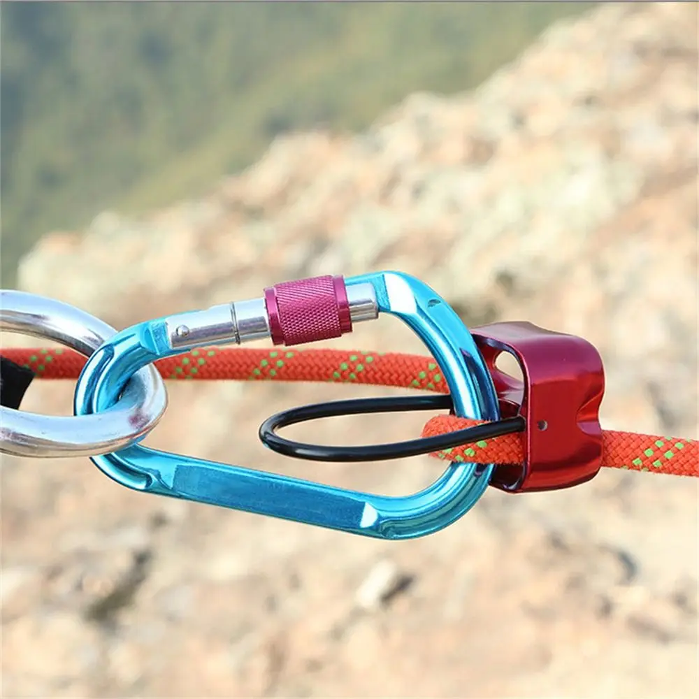 Downhill Be-lay Rappel Device Hardware Double Slot Rock Climbing Rappel Abseiling Safety Ring Climbing Descender Camping Hiking
