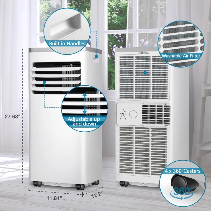 R.W.FLAME 10,000 BTU Portable Air Conditioner, Dehumidifier & Fan, Standing Air Conditioner for Room, Portable AC unit