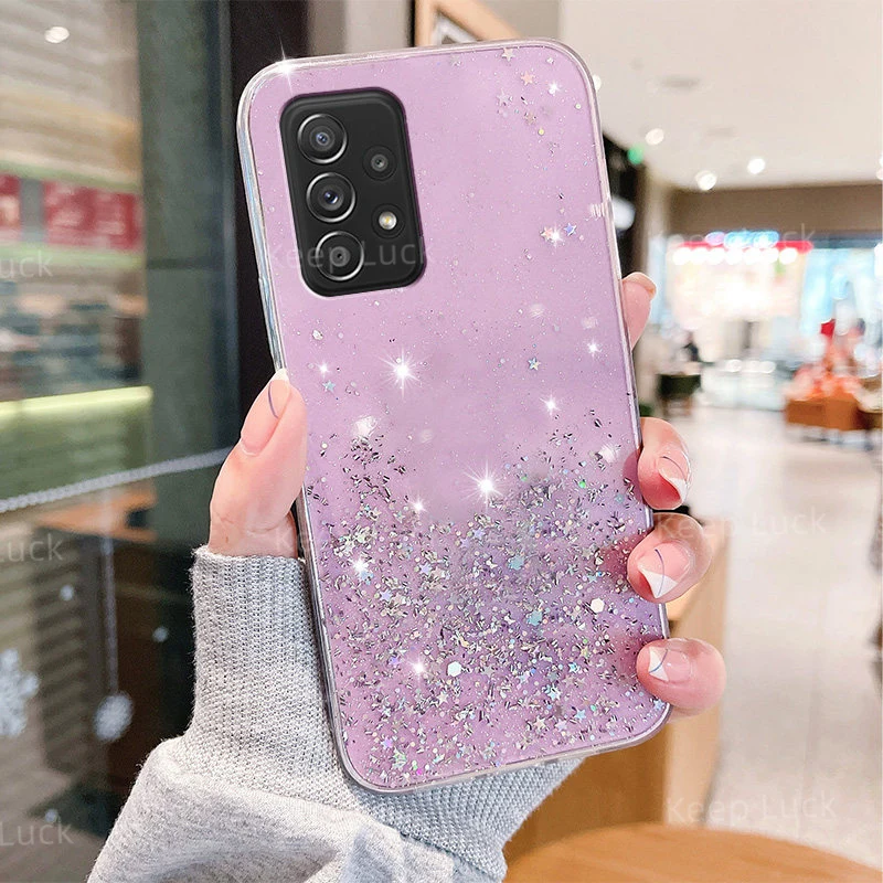 Shiny Bling Glitter Soft Phone Case For Samsung Galaxy A13 A52 A52S A32 A23 A33 A53 A73 A11 A22 A52 A72 A50S A20S Silicone Cover