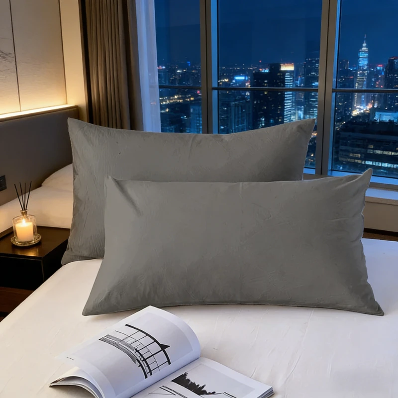 

Thin Lightweight Pillowcase 2/4Pcs Set Solid Color Standard Size Portable Pillow Cover for Travel Hotel Soft Breathable Bedding