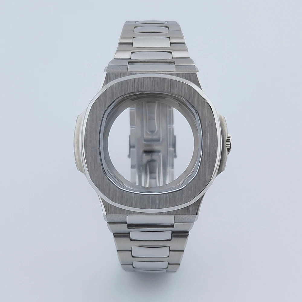 BOTIONI 40mm Silver Watch Case Fit NH35 NH36 Automatic Movements Parts Solid stainless steel