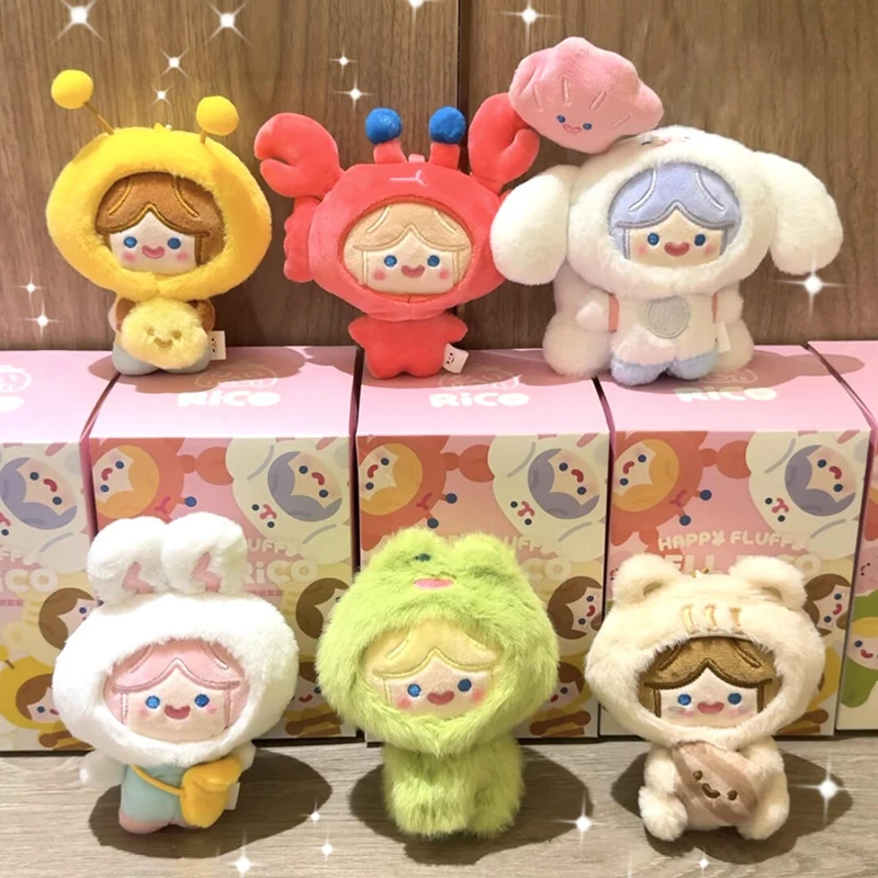 Finding Unicorn CELL RiCO Happy Fluffy Series Plush Blind Box Toys Bag Pendant Action Figure Mystery Box Birthday Surprise Gift