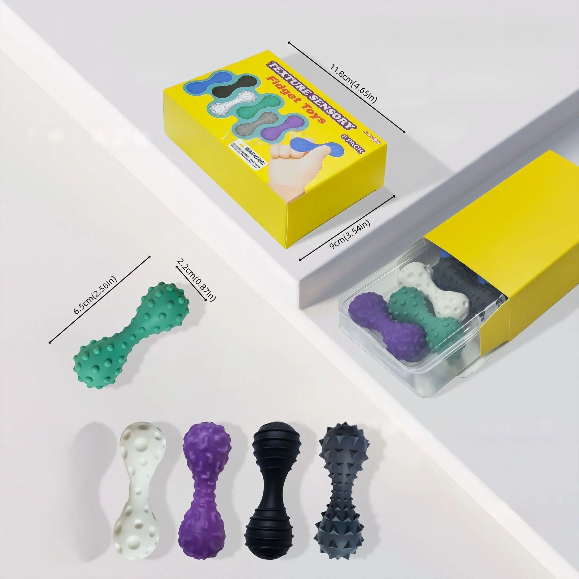 Sensory Fidget Toys for Kid Adults 6 Pack Textured Sensory Stone for Calming Anxiety Relief Anti Stress Toy for Autism Children