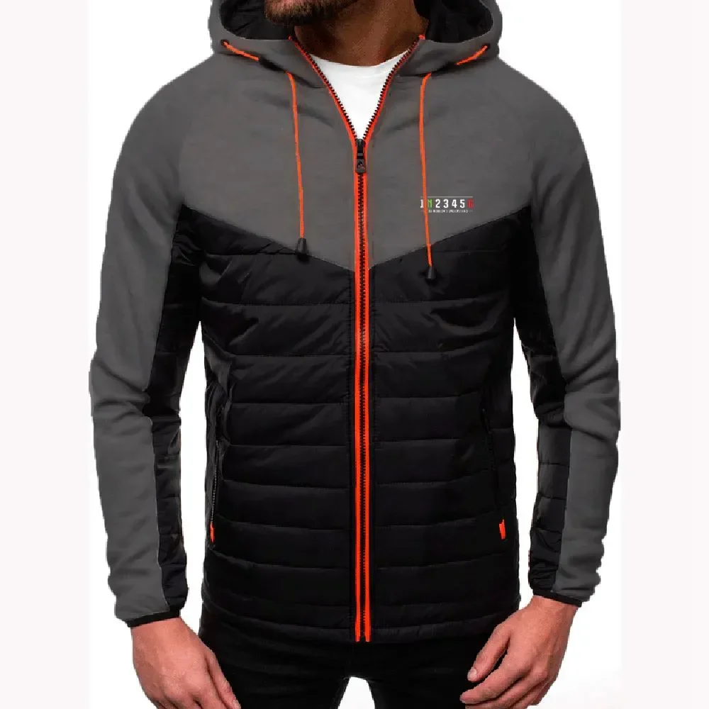 Chaqueta con capucha para hombre, abrigo informal con cremallera y bloque de Color para motocicleta, 1n23456, otoño e invierno, novedad de 2023