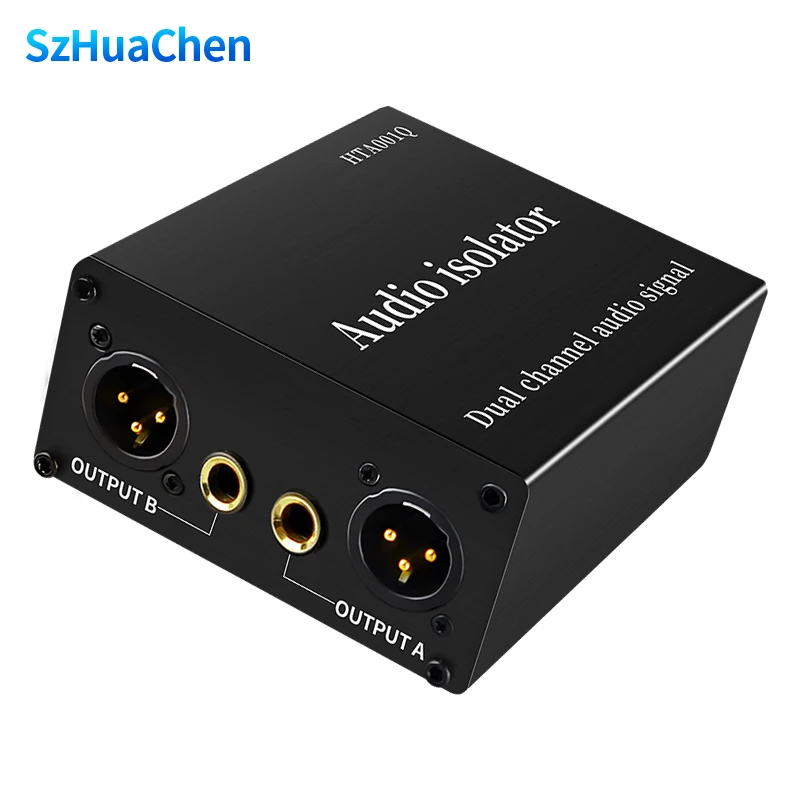 Professional Stereo Ground Loop Audio Isolator 3.5 RCA 6.35 XLR Audio Noise Filter Noise Suppressor Audio Isolator for PC