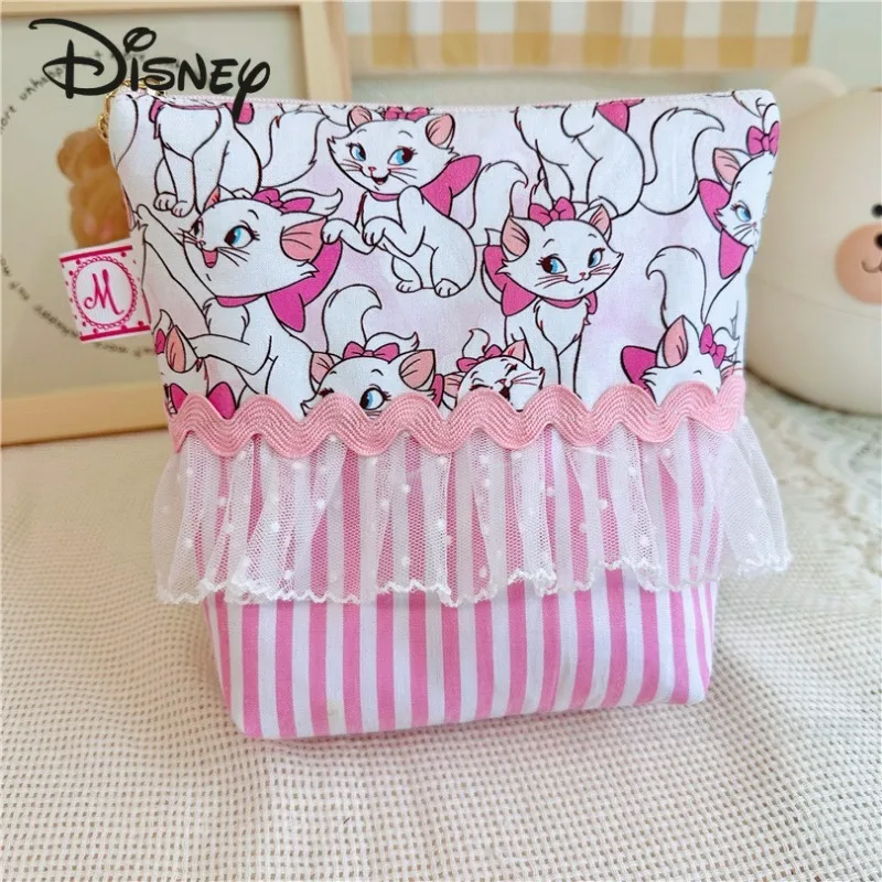 Disney Mary Cat 2024 New Women's Makeup Bag Fashionable High Quality Girl Zero Wallet Small Fresh Versatile Girl Handbag