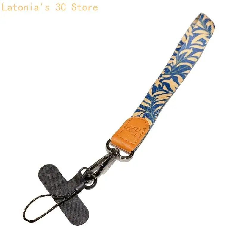 Robustes Canvas-Lanyard mit Totemblättern. Vielseitig einsetzbar für Mobiltelefone – Detail 5