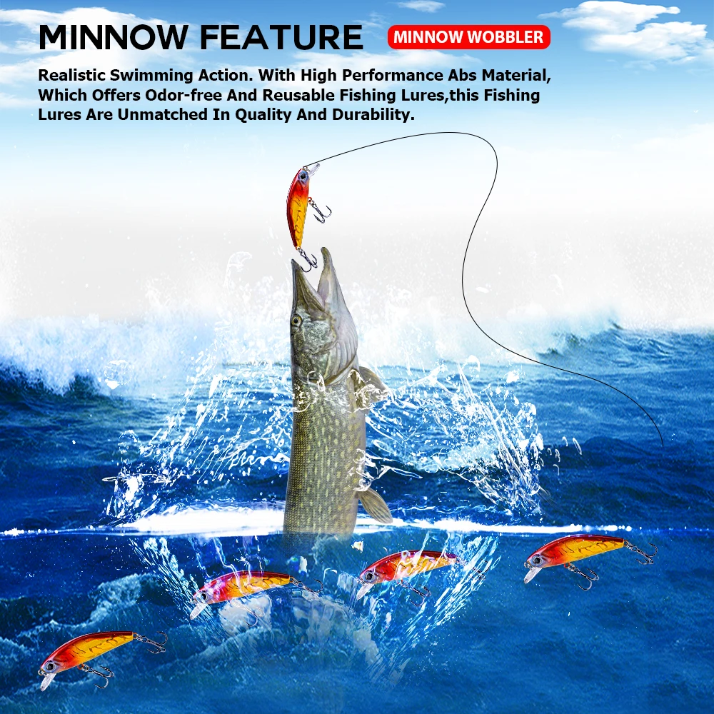 Agoie Small Sinking Minnow Lure Long Casting Fishing 55mm 6.5g Crankbait Artificial Bait Wobblers For Pike Bass Fishing Lures — zdjęcie 4