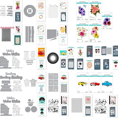 Flower Letter Car Kit Press Plate Cutting Dies Stamp Stencil for DIY Scrapbook Decoration Cut Make Card 2025 Summer New Die