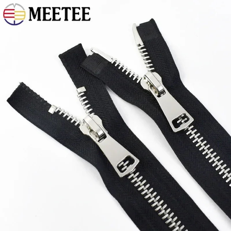 70/80/100/120cm 8# Double Sliders Zipper For Sewing Open-End Metal Zippers Bag Jacket Coat Decor Zip Repair Kit DIY Accessories