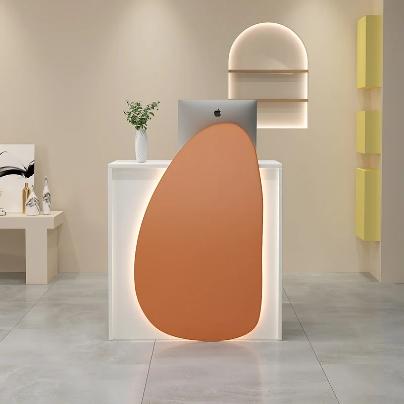 

dd-Cream Style Reception Desk for Clothing Hair Salon Beauty Salon Flower Shop-Commercial Use@