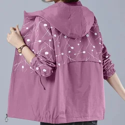 2026 Spring Summer Fashion Thin Windbreaker Women Jacket Coat Female Hooded Long Baseball Uniform Loose Jackets