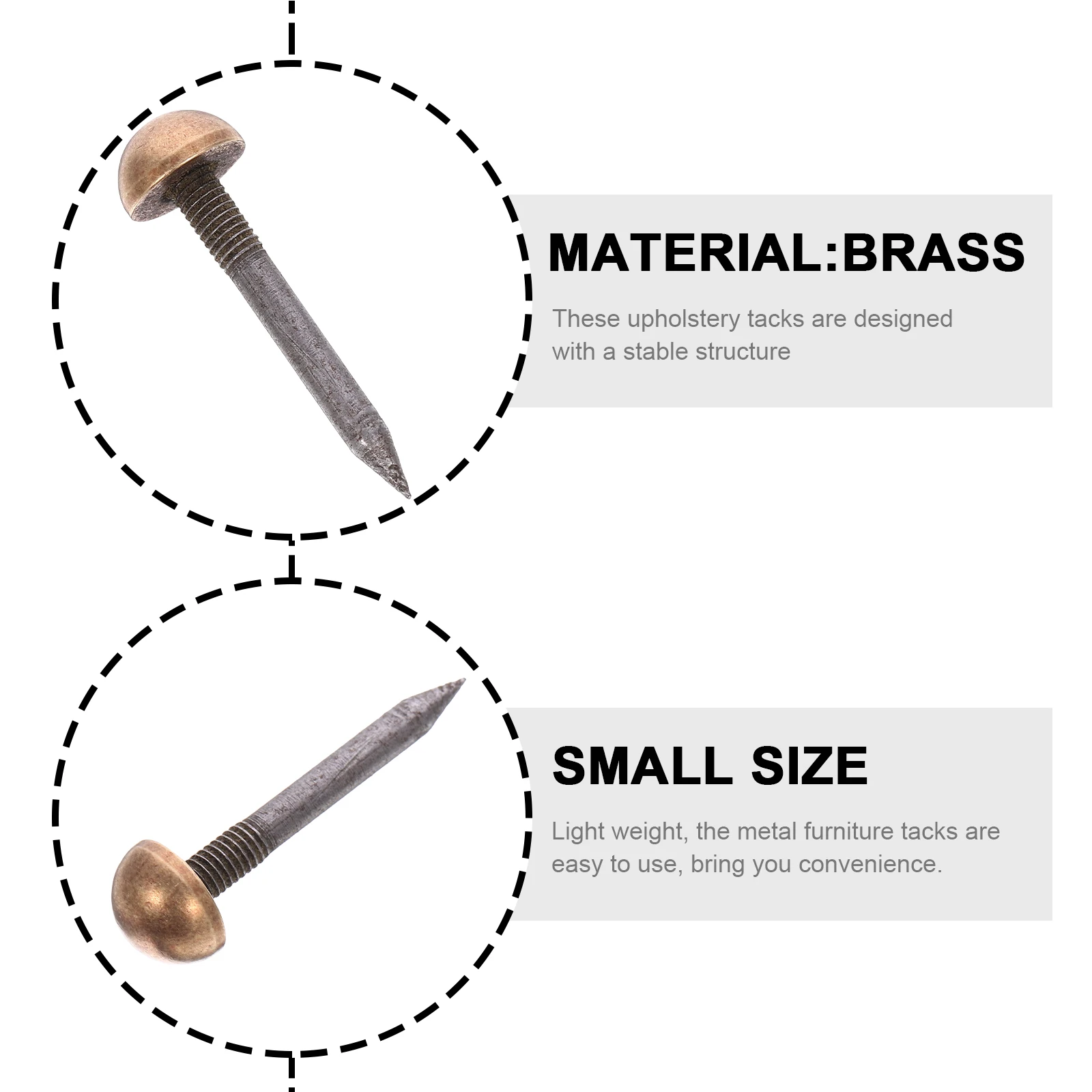 

10 Pcs Bronze Decorative Studs niture Tack Nail Heads Copper Nails Tacks for Upholstery