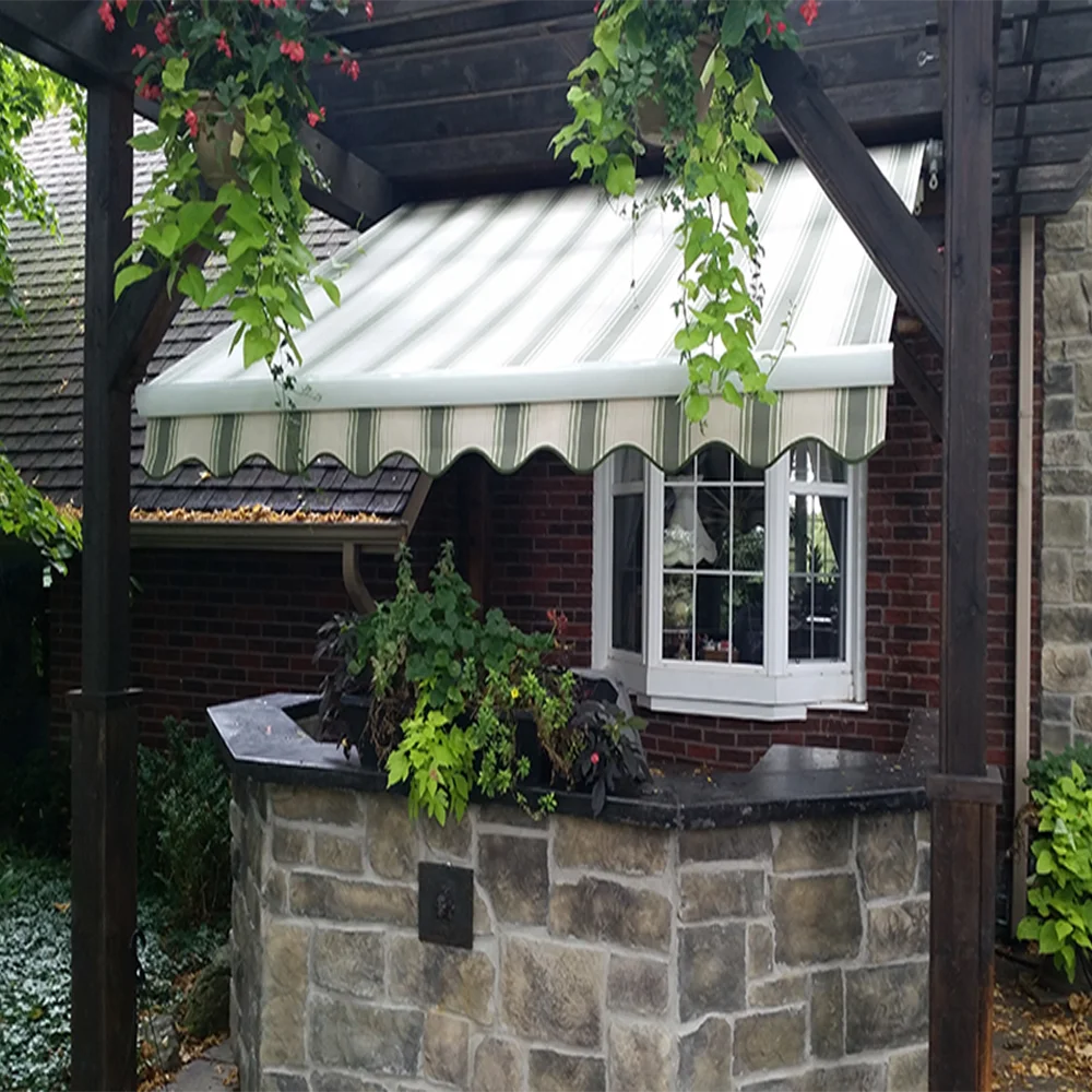 

Modern Shade Cloth Fabric Partition Shutters Aluminium Awning Enclosure Fixed Window Garden Rain Canopy Polyester Sail Material