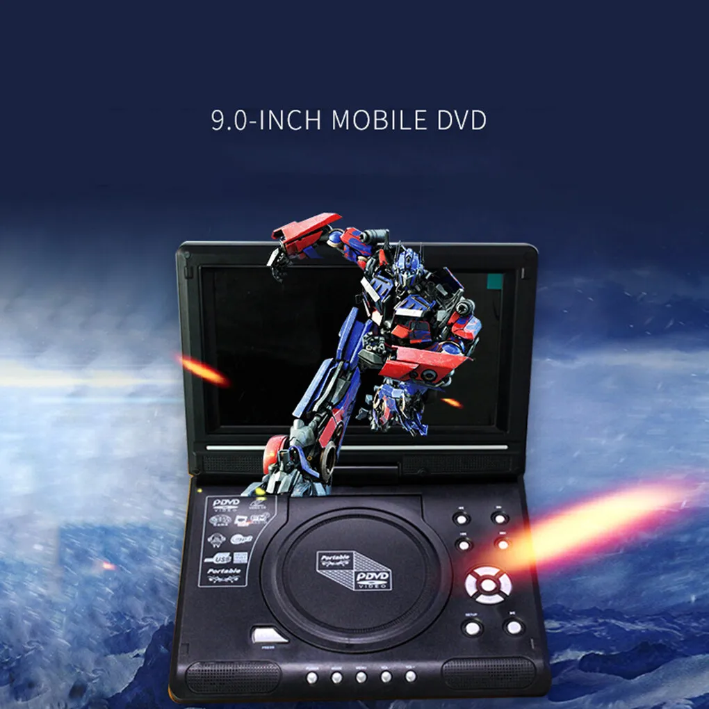 9 8  Portable DVD Player HD Video Player AV Input Output Car Mini TV Playing Device UK Plug