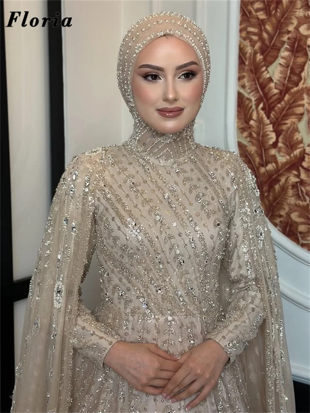 

Sparkle Middle East Sequins Long Sleeves Prom Dresses Customized Evening Beaded Wedding Guest Party Gowns Vestidos De Fiesta