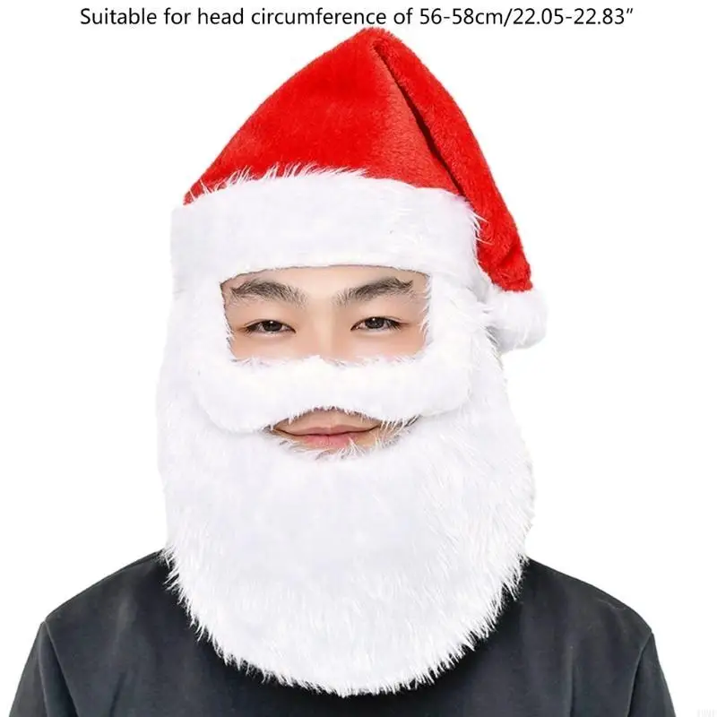 49MF 산타 모자 수염, 크리스마스 테마 모자 산타 수염 산타 팬시 드레스 의상 액세서리 아이를위한 선물