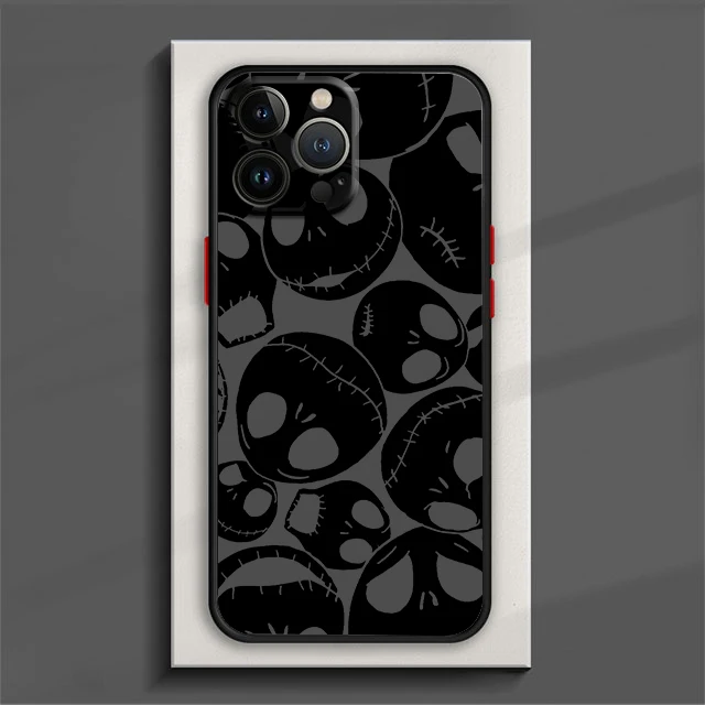 Comic Disney Jack Skellington Phone Case For iPhone 15 14 13 12 11 Pro Max mini XS XR X 8 7 6 Plus TPU Frosted Translucent Cover