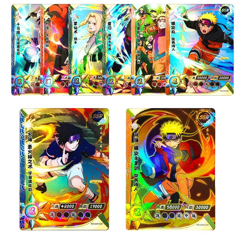 Kayou Naruto Ssr Series Uchiha Itachi Kakashi Anime Characters Bronzing Rare Collection Flash Card Cartoon Toys Christmas Gift