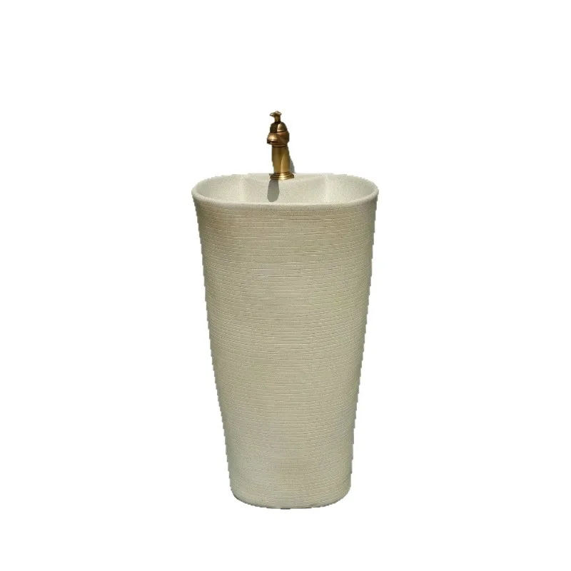 Retro Chinese outdoor wash basin, courtyard column basin, integrated floor-to-ceiling garden wash basin, outdoor wash basin