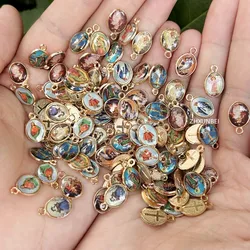 30pcs Mix Design Catholic Charm Saint Virgin Mary Baby Nino Scared of Heart Jesus Holy Family Accessories for Jewelry Making