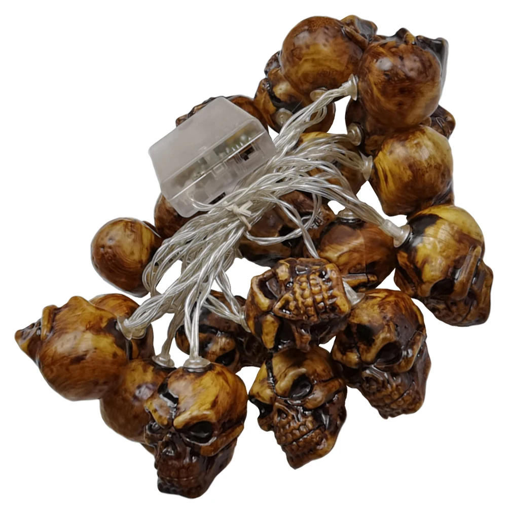 

1Pcs Creative Skull String Lights Halloween Decor Scary LED Head Lamps Unique Atmosphere Party Decoration Skull String Lights