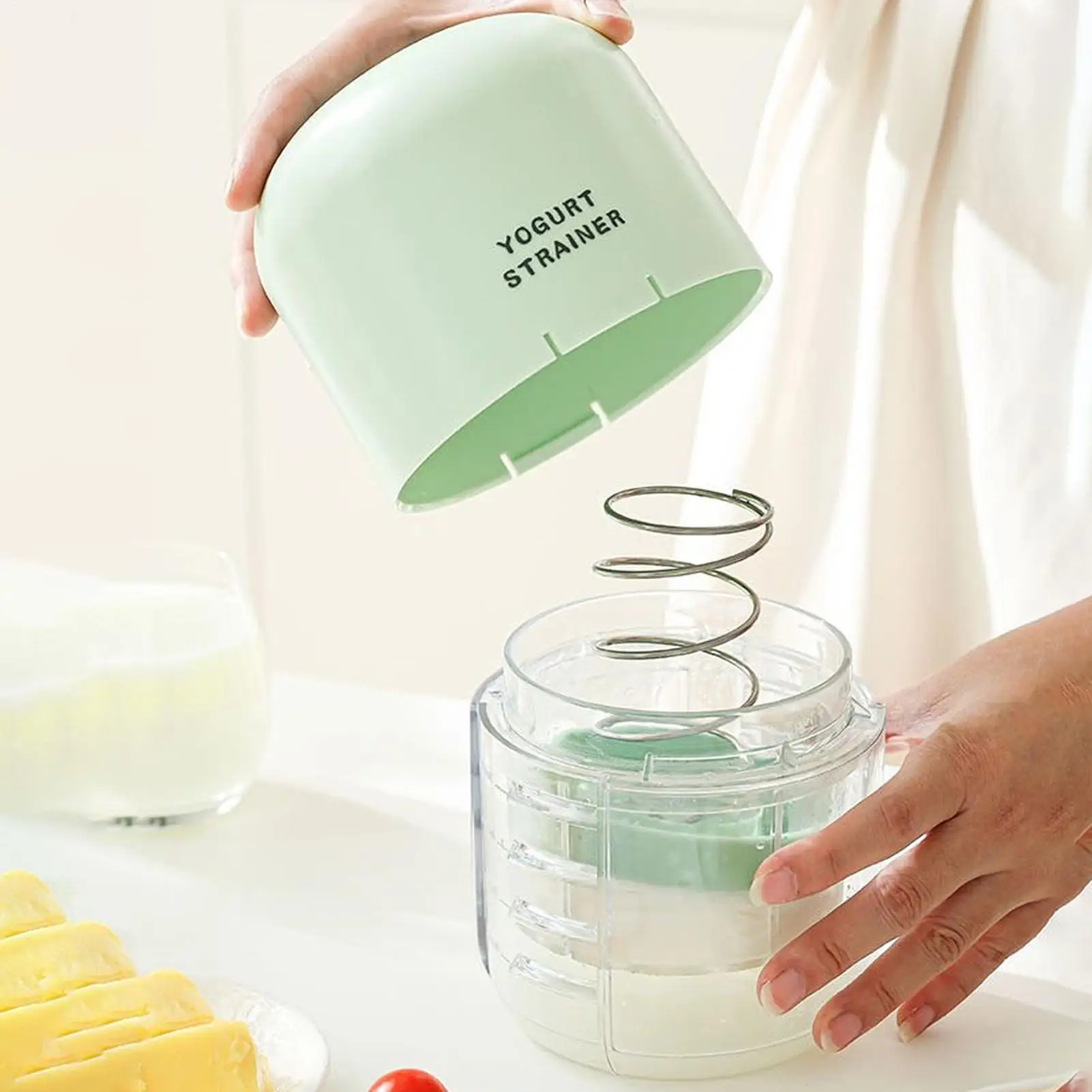 Yogurt Filter Press-Type Tea Strainer Basket Fine Mesh Colander Removable Sieve Filter For Cheese Juice Coffee Kitchen Tea Honey