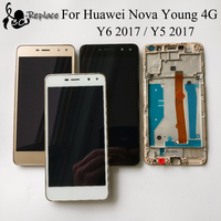 For Huawei Nova Young 4G LTE / Y6 2017 / Y5 2017 MYA-L11 MYA-L41 LCD Display with Frame Screen Touch Panel Digitizer Repair