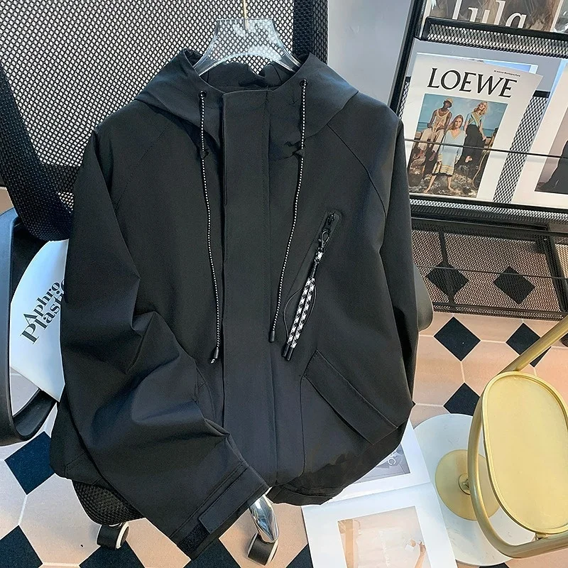 

Waterproof Windproof American Sle Jaet Men's Women's Spring Autumn Street Faion Versatile Couple's Coat Casual Loose Fit