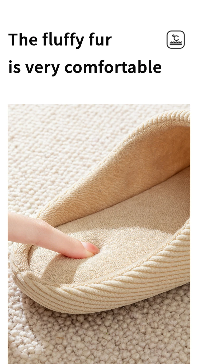 Herren-Hausschuhe, einfarbig, langlebiges und rutschfestes Design, geschlossene Zehenpartie für Schlafzimmer und Gäste, Frühling, Herbst und Winter – Detail 5