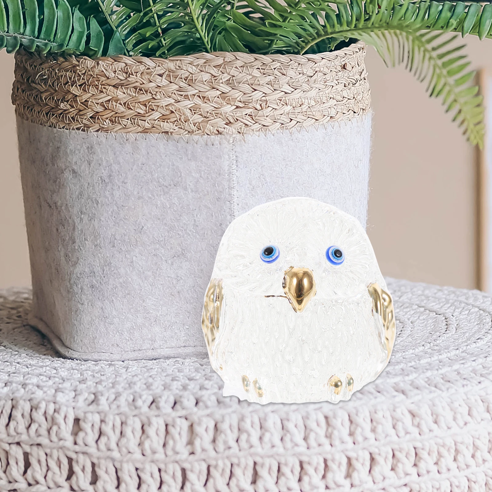 

Crystal Owl Decor Statue for Figurines Decoration Tabletop Supplies Desktop Ornament Halloween Accent Crafts