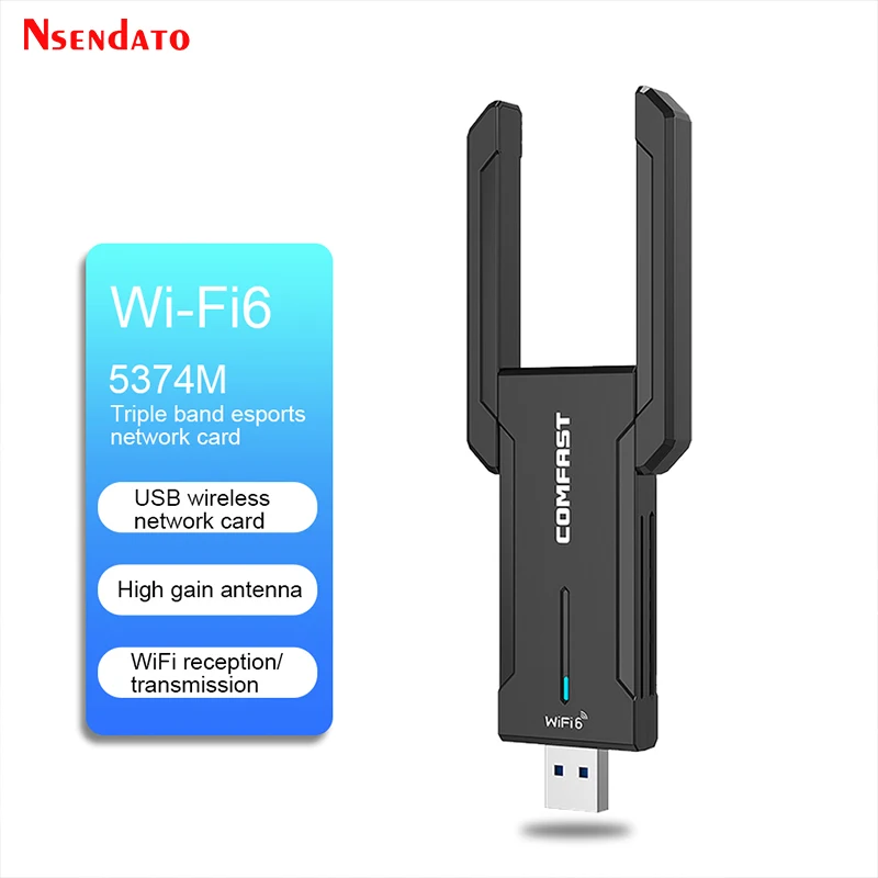 COMFAST CF-972AX 1800Mbps Wifi6 Adapter USB3.0 Driver Free Wireless Wi-Fi USB Dongle AX5400 802.11ax RTL8832CU WPA3 Network Card