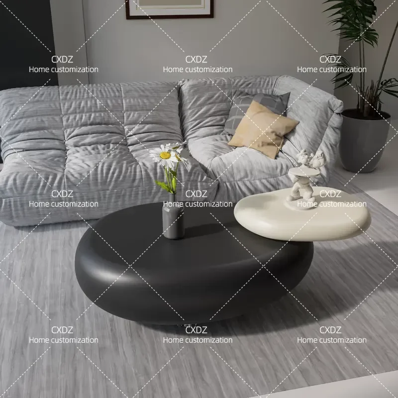 Cobble Rotating Coffee Table Living Room Cream Style Movable 2026 New High End Art