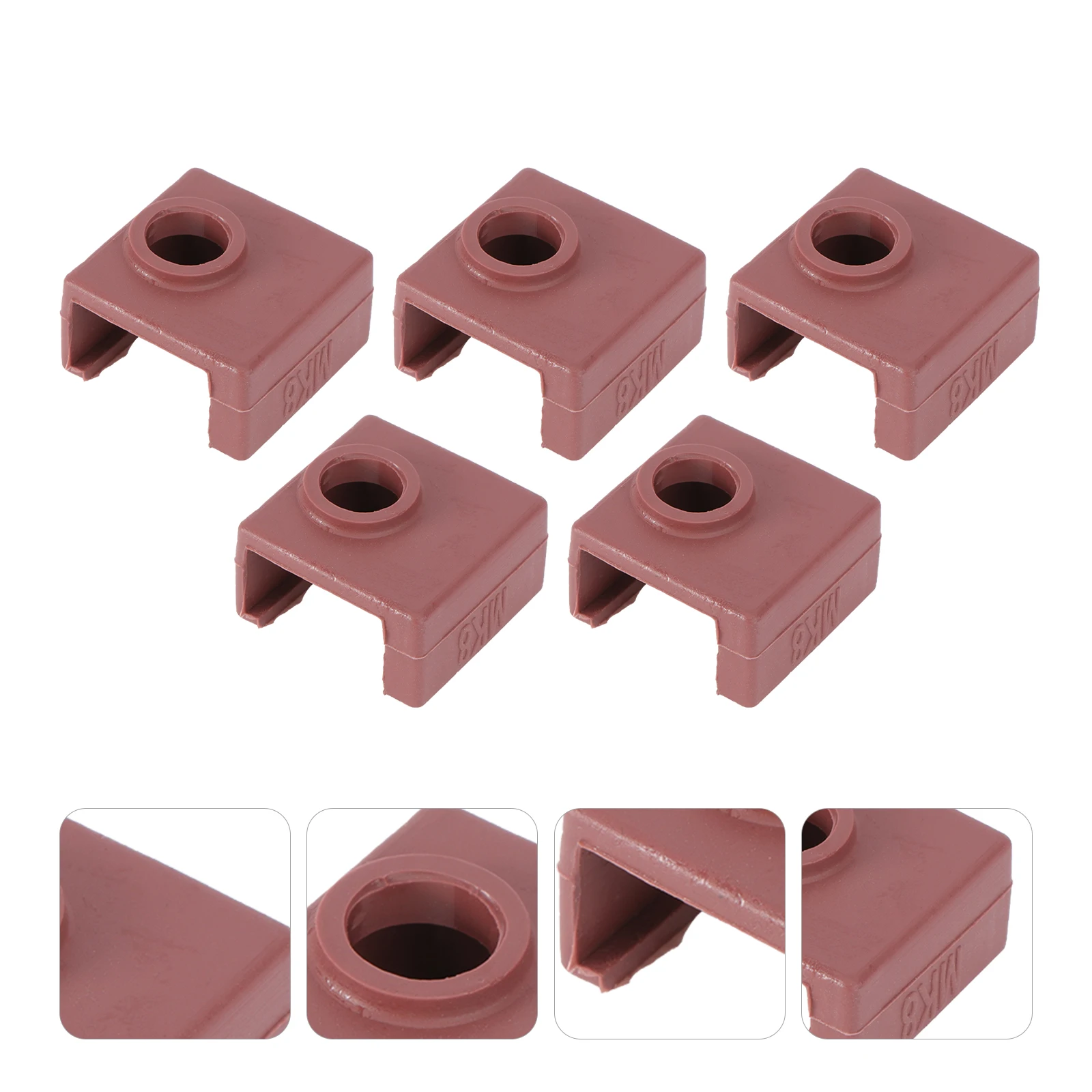 

5Pcs 3D Printer Heating Block Silicone Cover High Heat Resistance Long Life Insulated Sleeve Protects Against Burns Extruder Hot