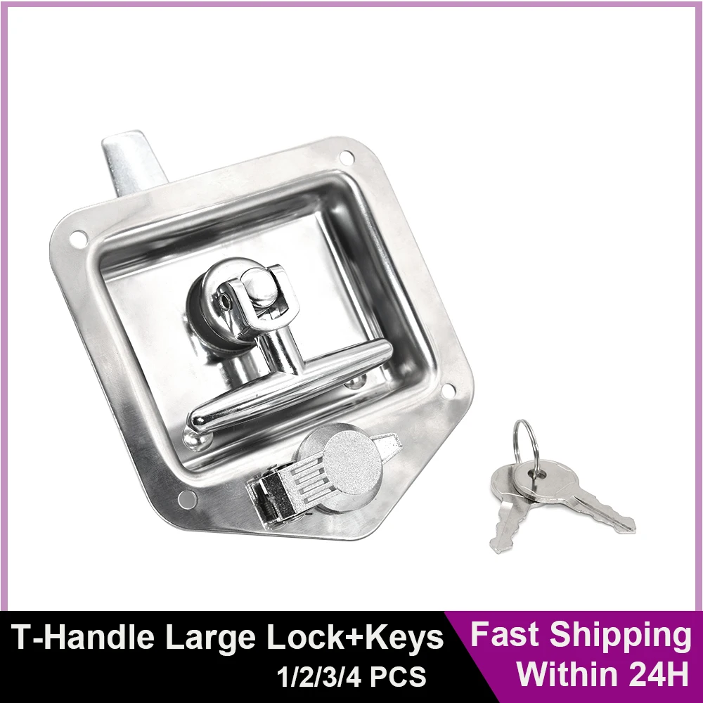 

Rv T Shape Foldable Lock Lock Key T-Handle Stainless Steel Trailer Door Hardware Trailer Couplings Tool Box Security Paddle Lock