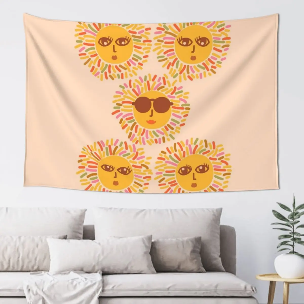 

Retro Sunshine Parti - Summer vibes #positivevibes Tapestry On The Wall Things To Decorate The Room Tapestry